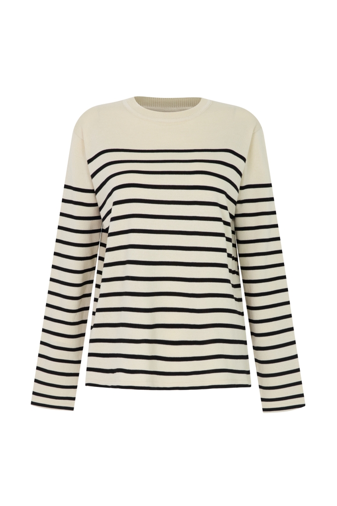 Lamé Striped Knit Top