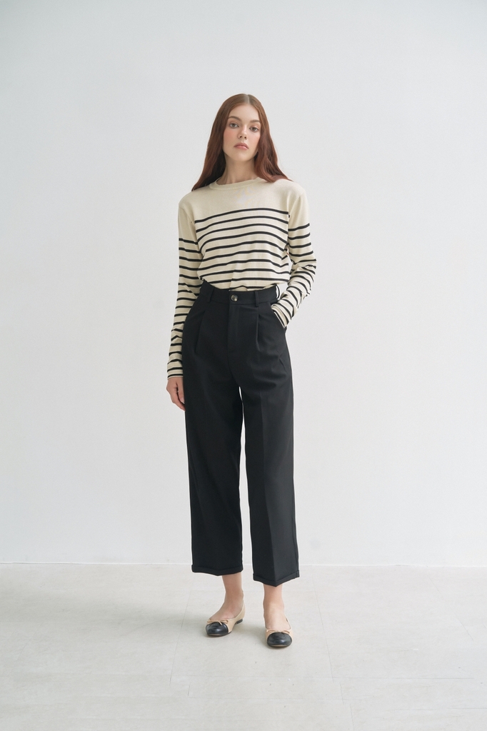 Lamé Striped Knit Top