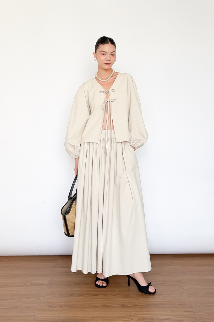 Jacquine Maxi Linen Skirt