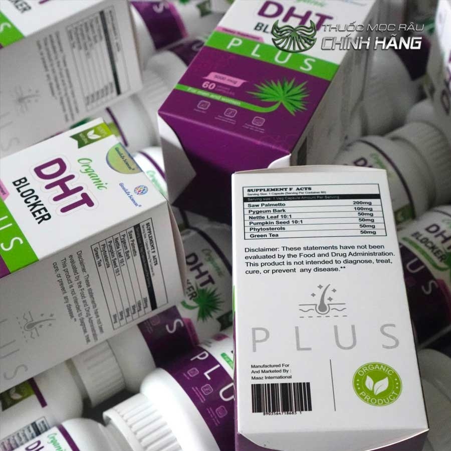 Organic DHT Blocker Plus Thuốc mọc râu Chính Hãng