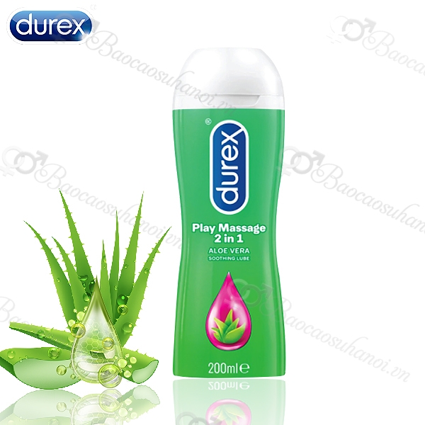 gel bôi trơn durex play massage 2 in 1 alone vera soothing lube màu xanh