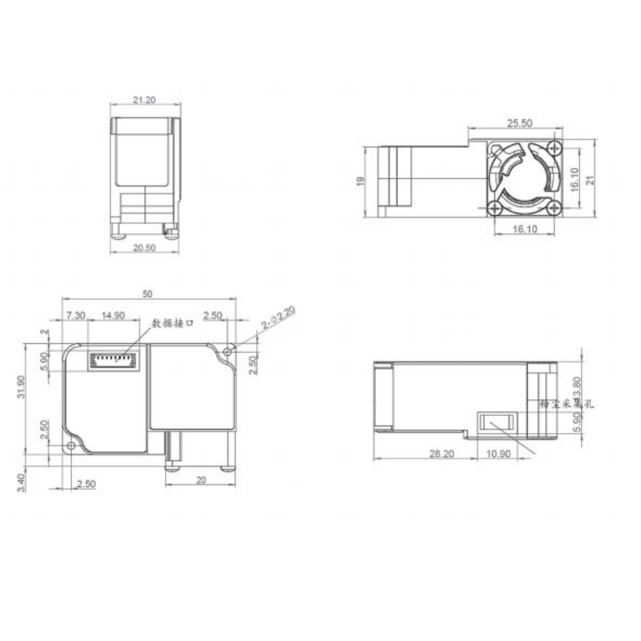 Module cảm biến bụi PM1.0, PM2.5, PM10 ZH03B-Winsen | Linh Kiện Điện Tử 3M