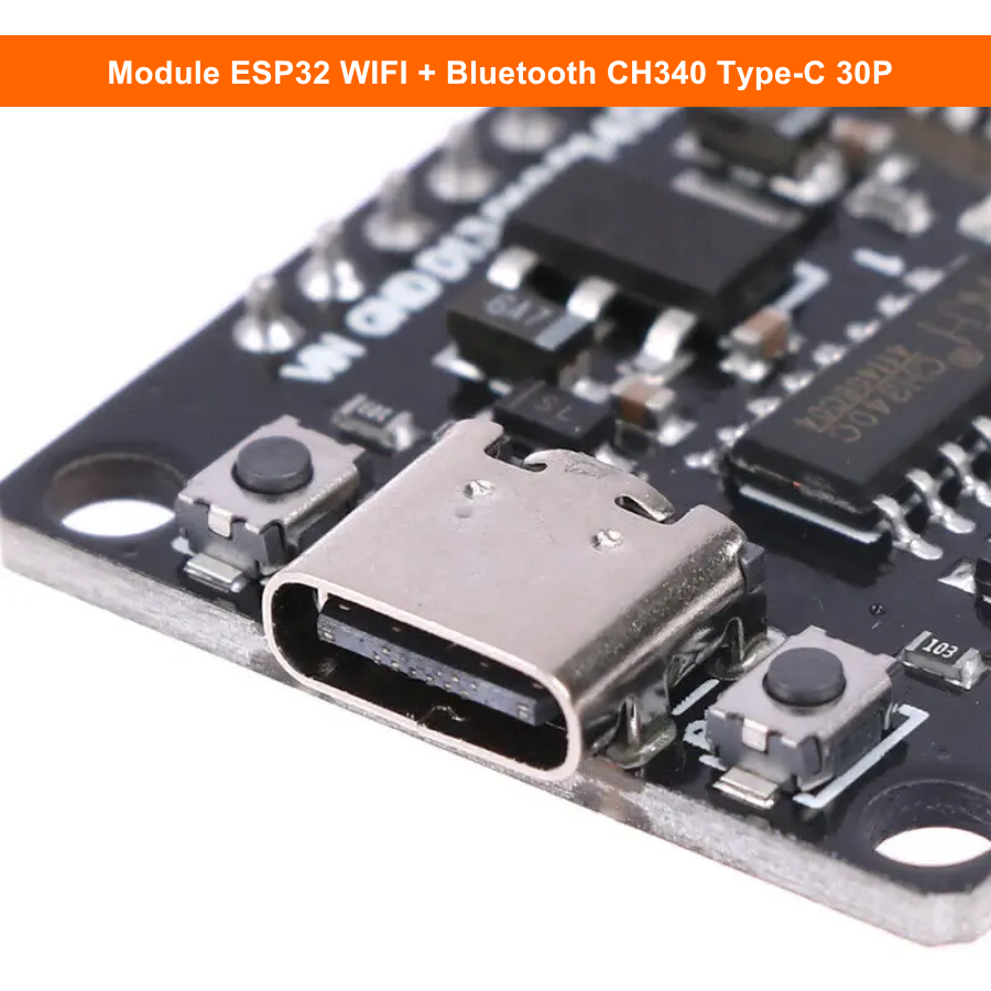 Module ESP32 WIFI + Bluetooth CH340 Type-C 30P | Linh Kiện Điện Tử 3M