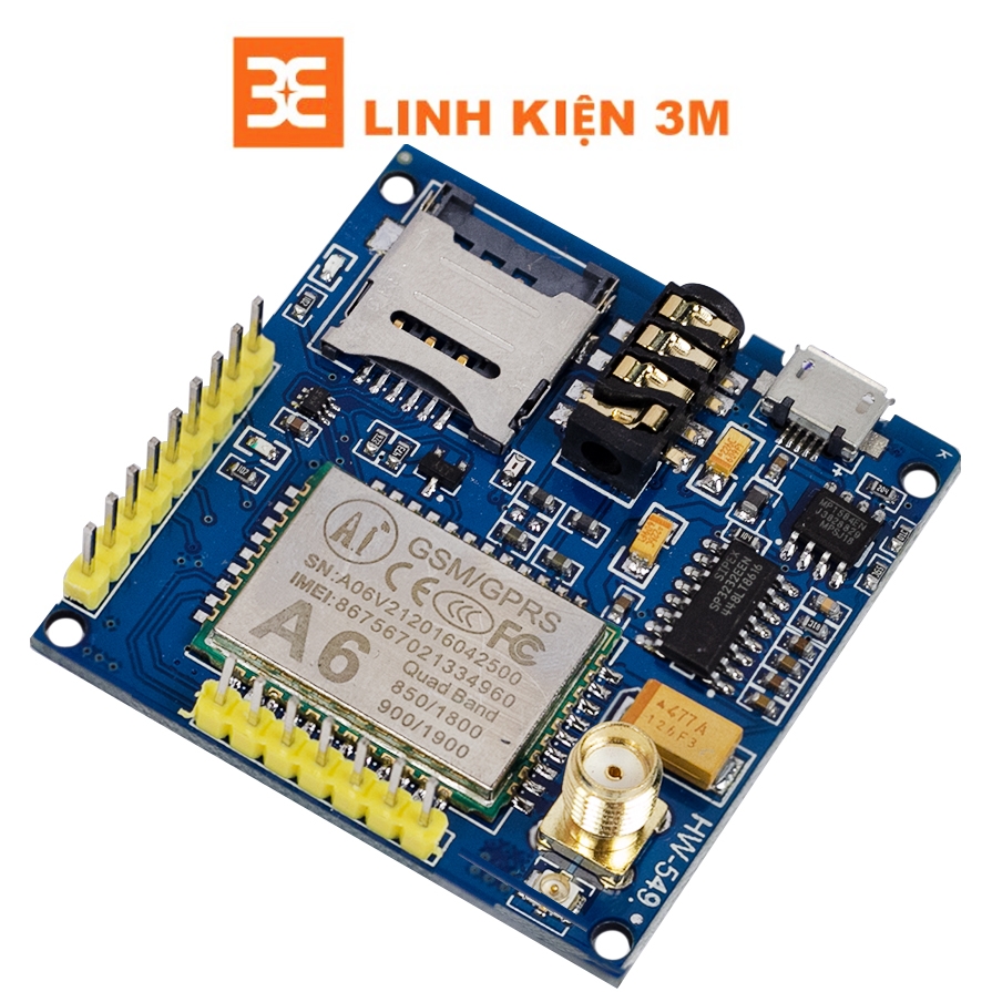 Module Sim GPRS Class10 GMS A6 / SMS Chất Lượng Cao | Linh Kiện Điện Tử 3M