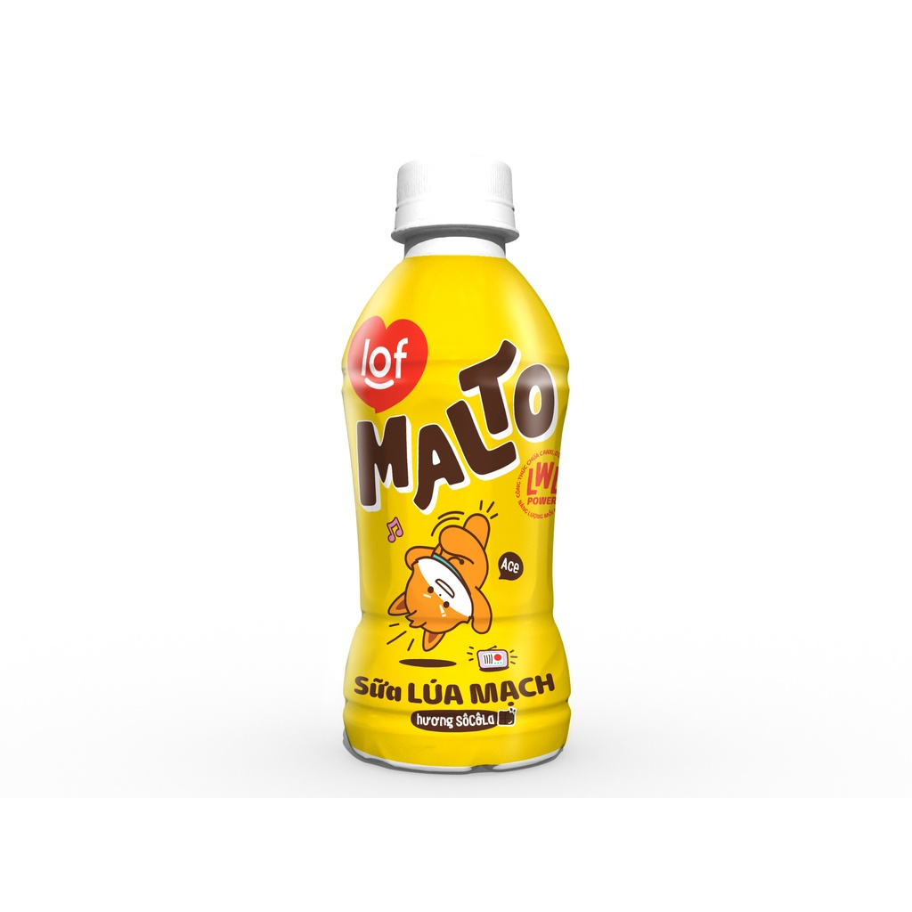 Thùng 24 chai x 240ml Lof Malto sữa lúa mạch hương sôcôla.