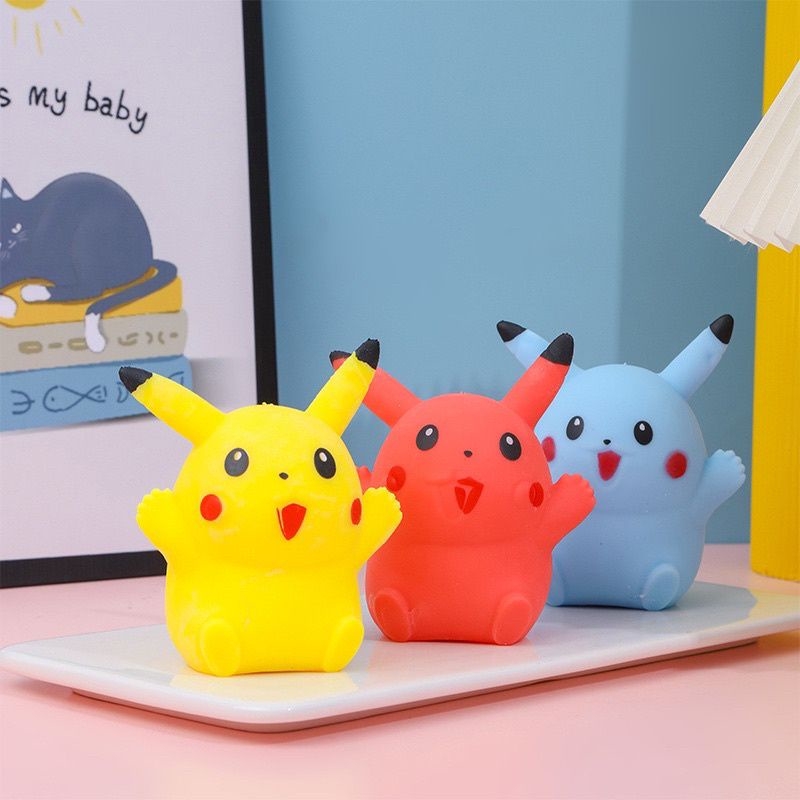 Đồ chơi squishy mochi mềm dẻo hình Pikachu 10cm, giúp giảm stress cho trẻ em và cho người lớn - NC&ĐS