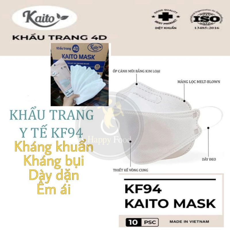 Thùng 300 cái Khẩu trang y tế kháng khuẩn 4D KF94 Kaito Mask - KTYT