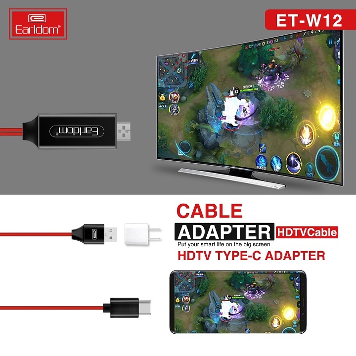 Cáp HDMI Type C Earldom W12 ( Độ Phân Giải 4K )