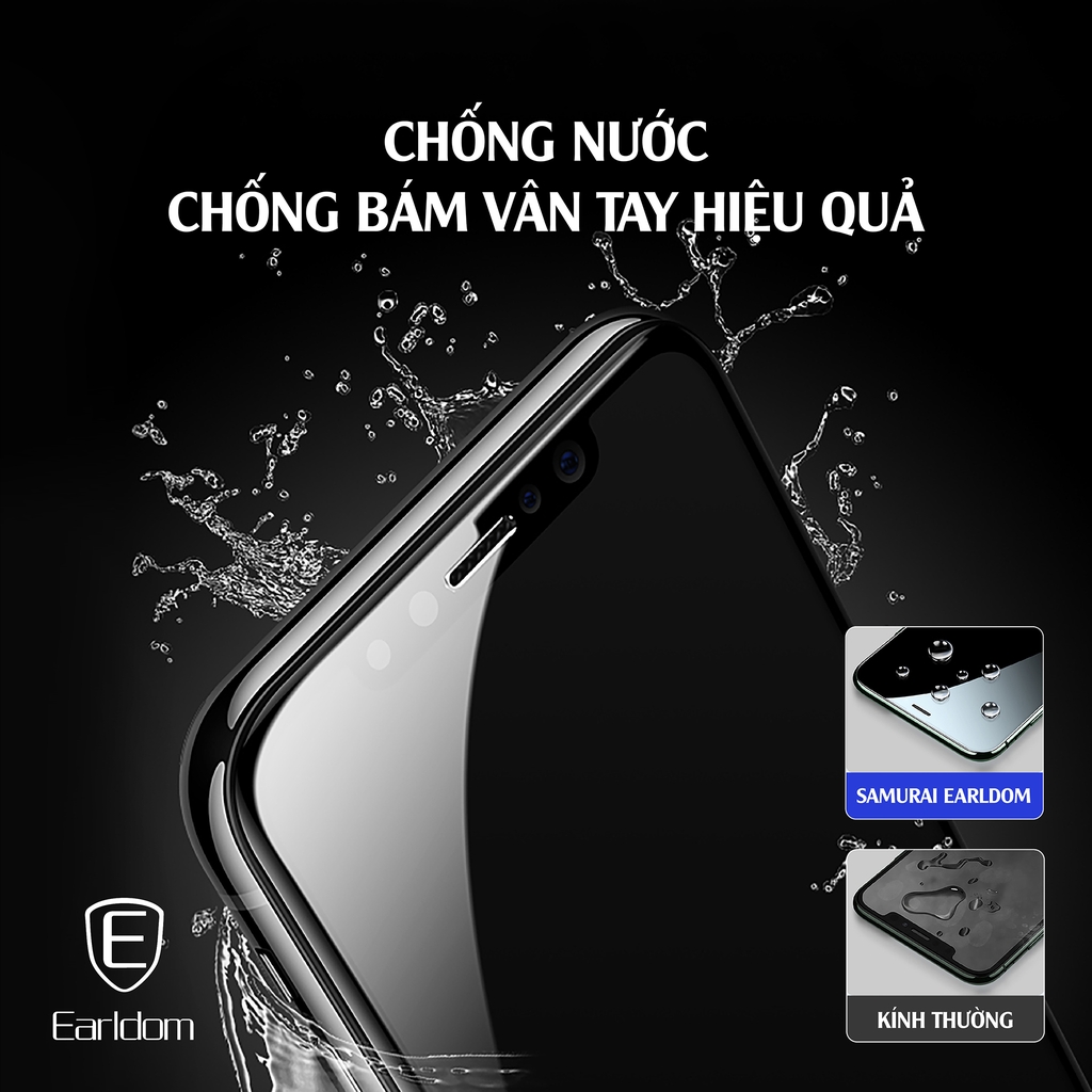 KÍNH CƯỜNG LỰC CHỐNG CẬN THỊ SAMURAI CAO CẤP CHÍNH HÃNG EARLDOM CHO IPHONE