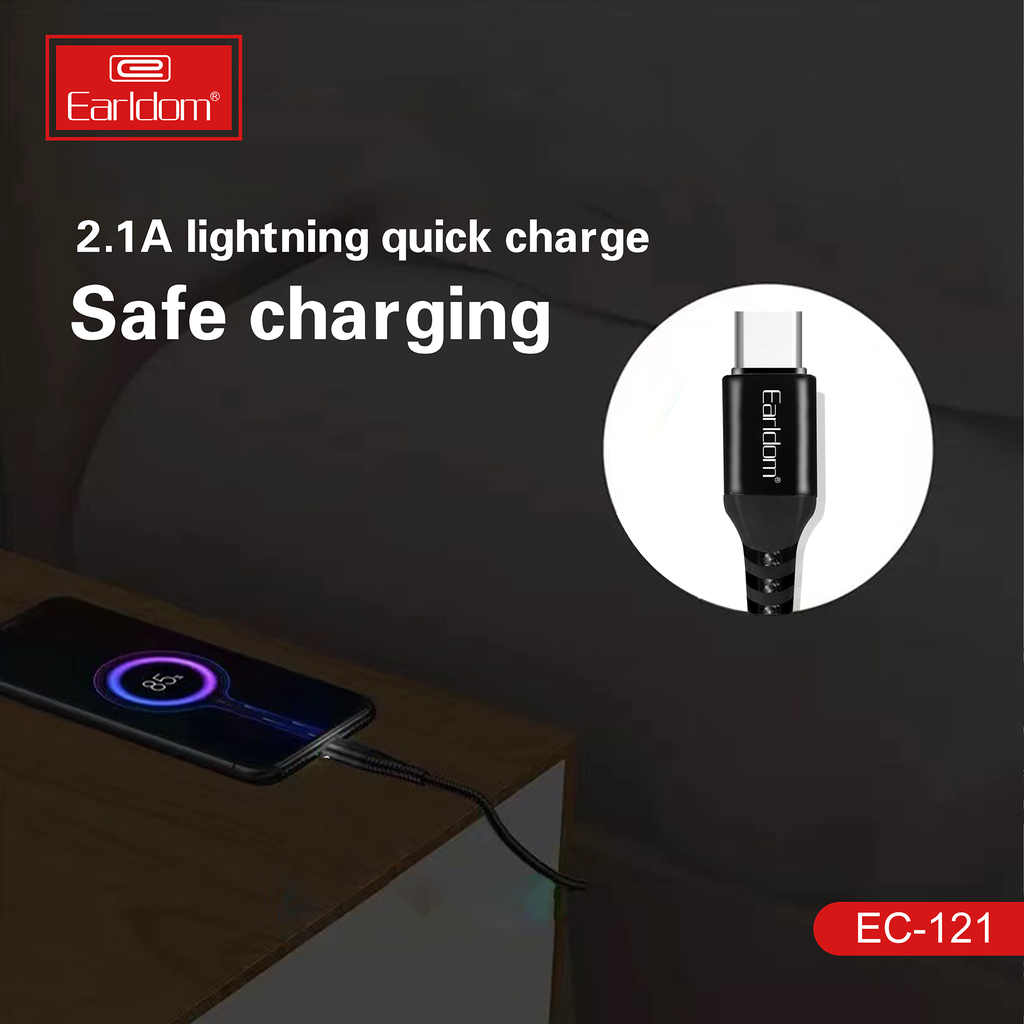 Cáp Bọc Dù 1M Earldom EC - 121 LIGHTNING/ TYPE C