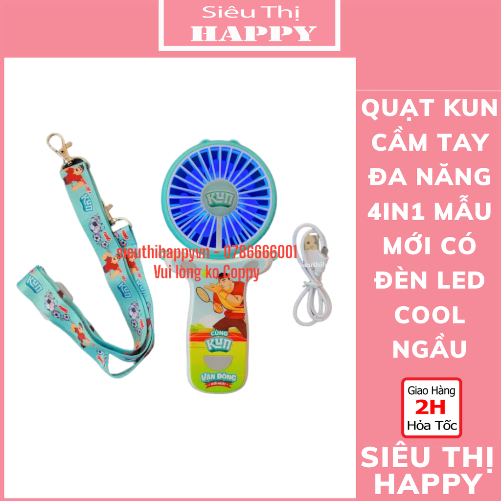 Quạt Đa Năng 4in1 Kun Thế Hệ Mới  - QUÀ TẶNG SỮA KUN