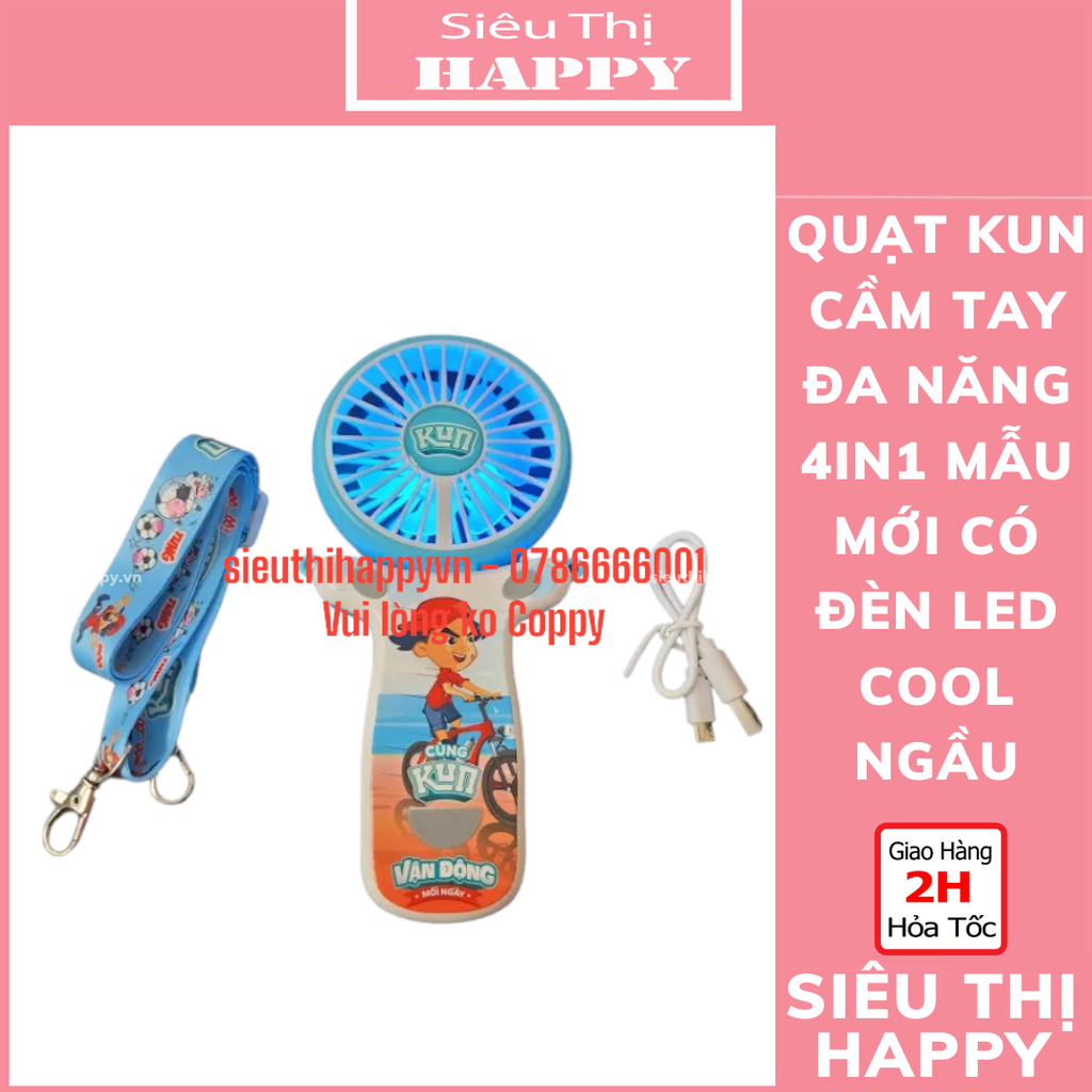 Quạt Đa Năng 4in1 Kun Thế Hệ Mới  - QUÀ TẶNG SỮA KUN