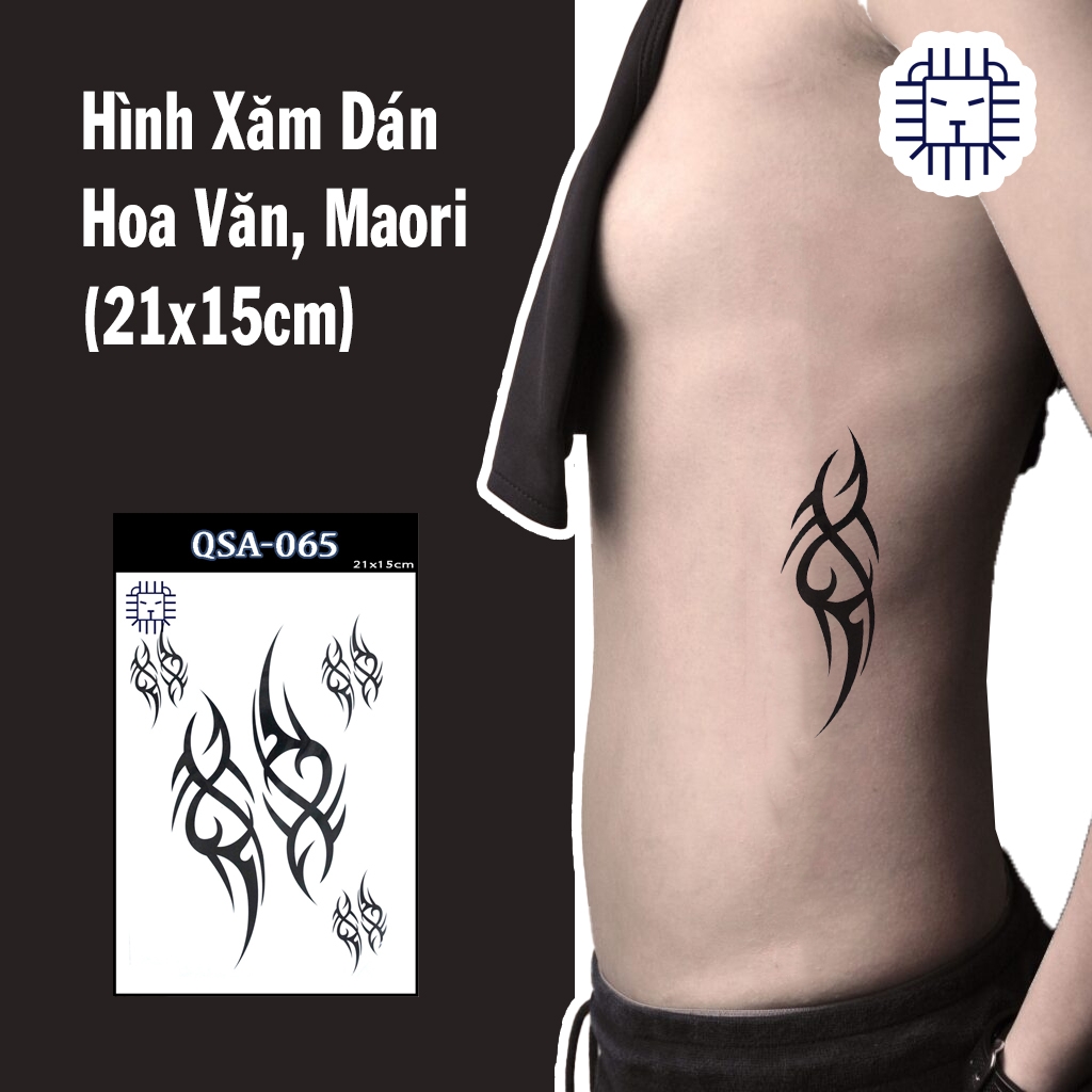 Hình Xăm Dán Tạm Thời Maori (21x15cm) Leo Shop