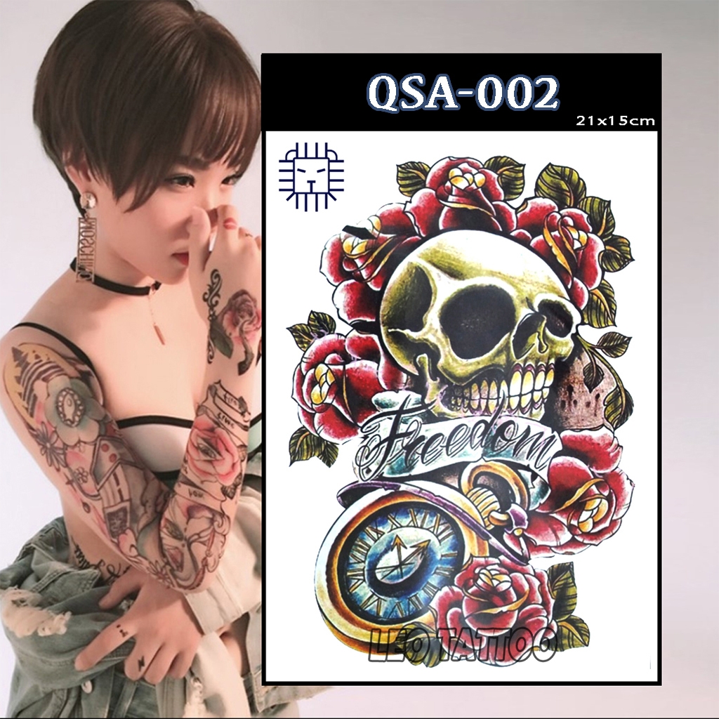 Mua Hình Xăm Dán 3D Cho Tay Ngực Vai Lưng Tattoo  Hình Xăm Đầu Sói   dolovn  Tiki