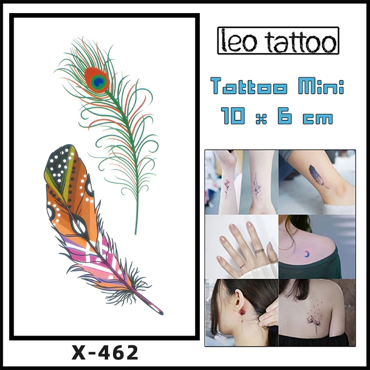 Hình xăm dán tattoo lông vũ cho nam và nữ có hàng tại Candyshop88