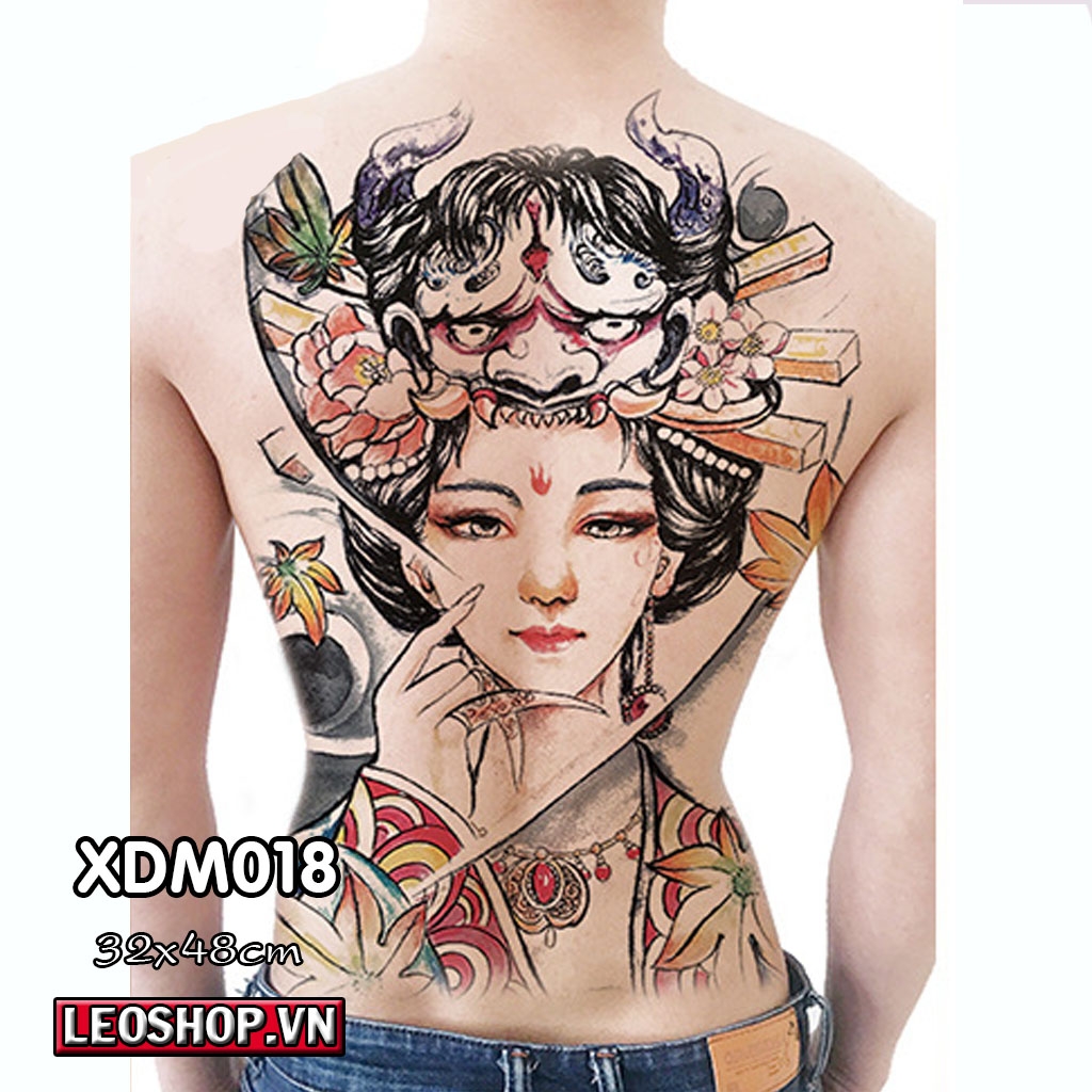 Hình Xăm Dán Kín Lưng Cô Gái XDM018 Leo Shop