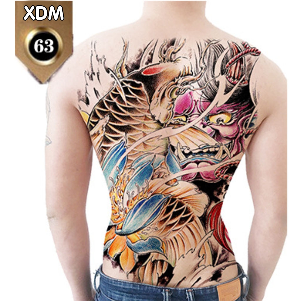 Mua Hình xăm dán kín tay tattoo cao cấp 17x48cm phù hợp vị trí full cánh  tay kín chân 12 lưng hoặc 12 ngực bụng  52 tại Min28