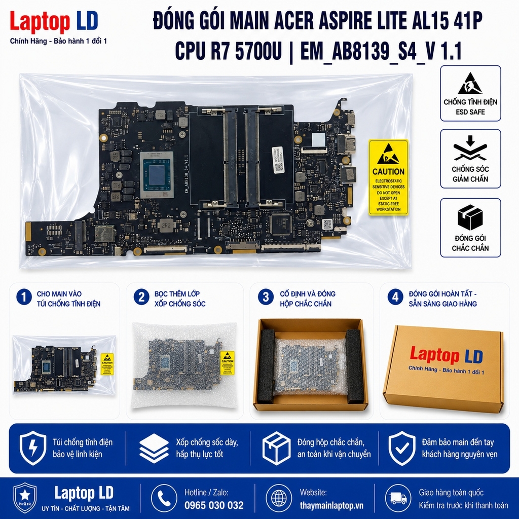 Main Acer Aspire Lite AL15 41P | CPU R7 5700U | EM_AB8139_S4_V 1.1