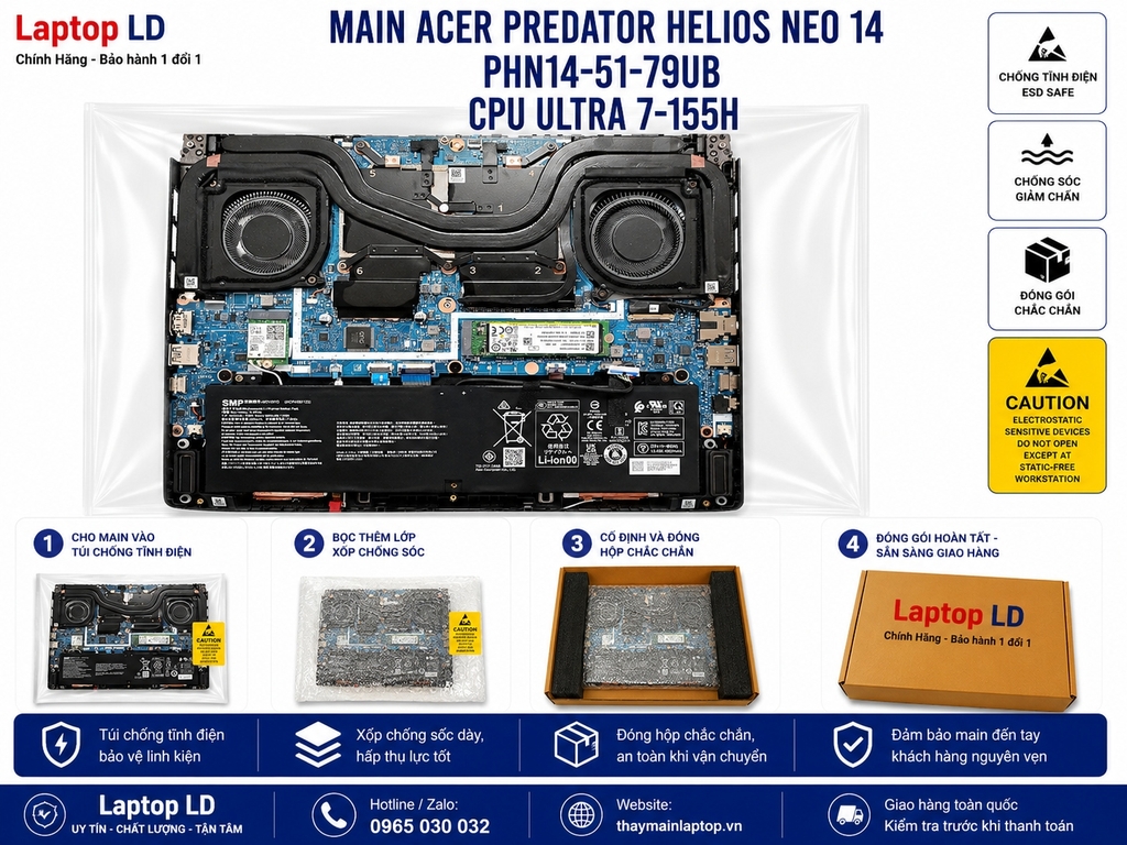 Main Acer Predator Helios Neo 14 PHN14-51-79UB | CPU Ultra 7-155H