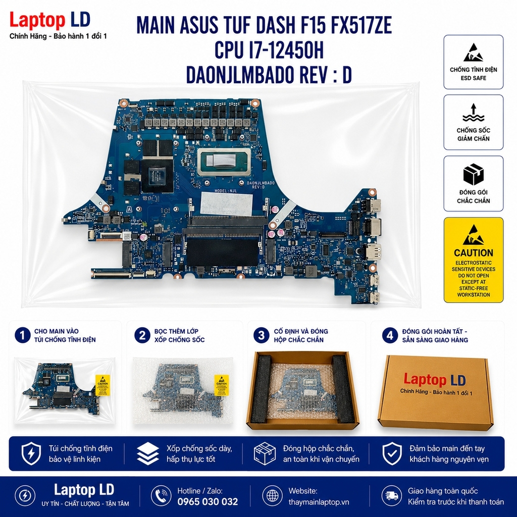 Main Asus TUF Dash F15 FX517ZE | CPU i7 12650H | DAONJLMBAD0 REV : D