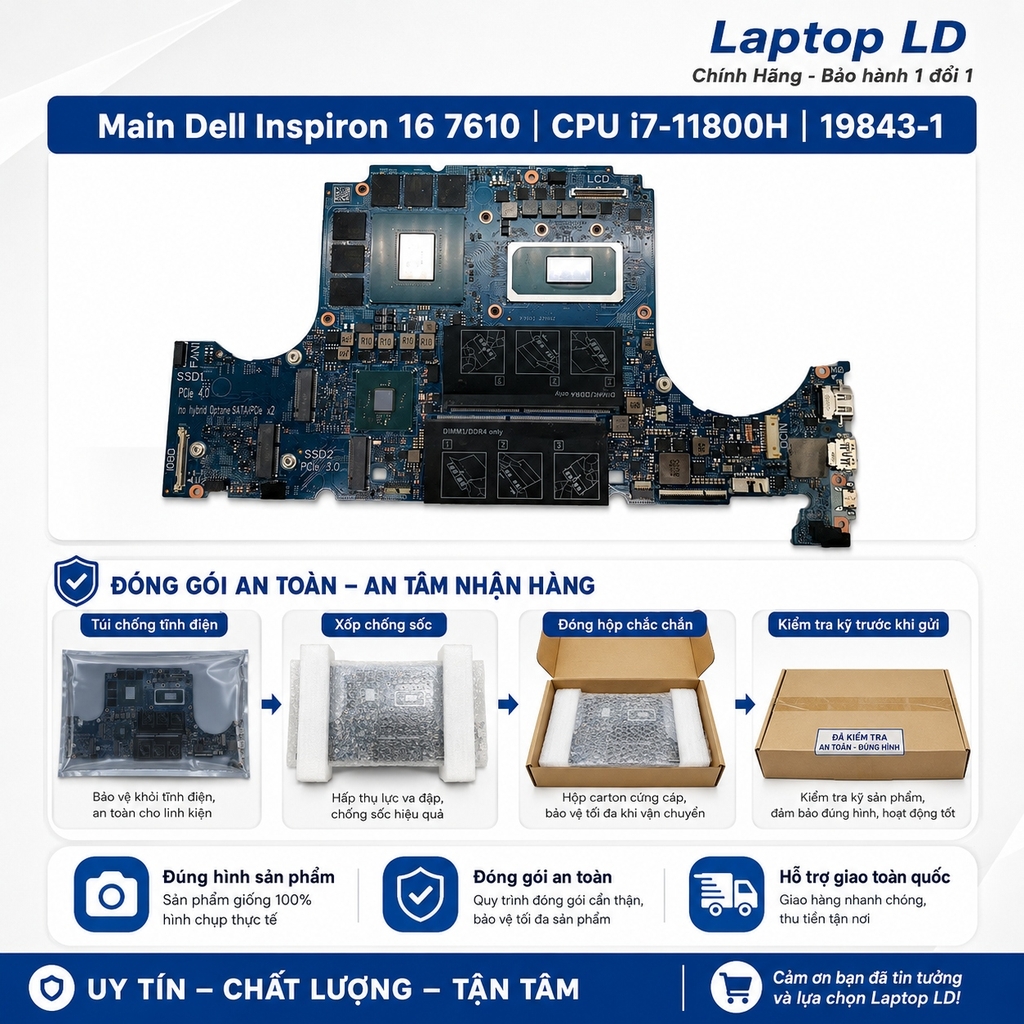 Main Dell Inspiron 16 7610 CPU i7-11800H | 19843-1
