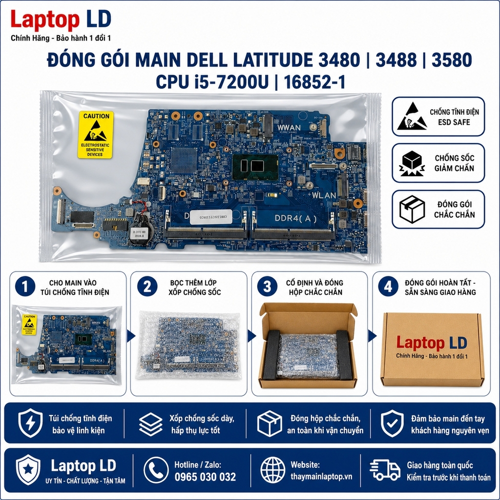 Main Dell Latitude 3480 | 3488 | 3580 | CPU i5-7200U | 16852-1