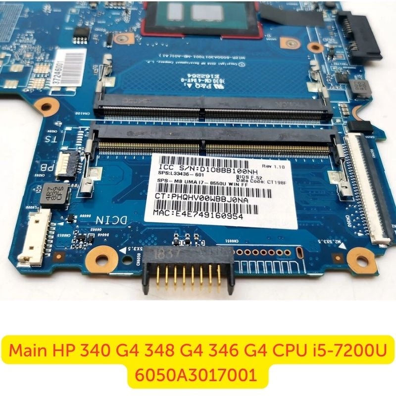 Thay Main Laptop HP 340 G4 348 G4 346 G4 CPU i5-7200U 6050A3017001