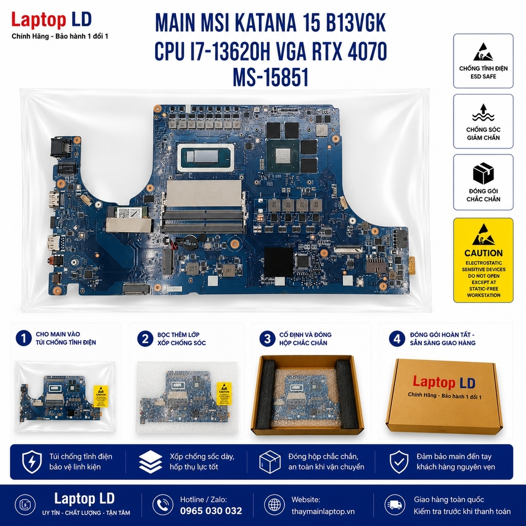 Main MSI Katana 15 B13VGK CPU i7-13620H VGA RTX 4070 | MS-15851