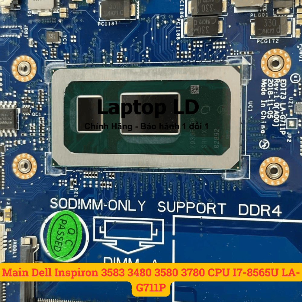 Main Dell Inspiron 3583 3480 3580 3780 CPU I7-8565U LA-G711P