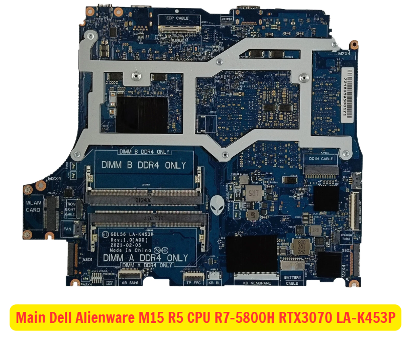 Main Dell Alienware M15 R5 CPU R7-5800H RTX3070 LA-K453P