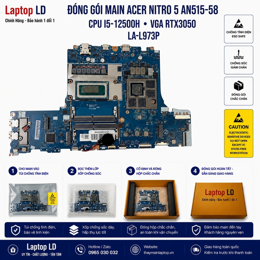 Main Acer Nitro 5 AN515-58 | CPU i5-12500H VGA RTX3050 LA-L973P