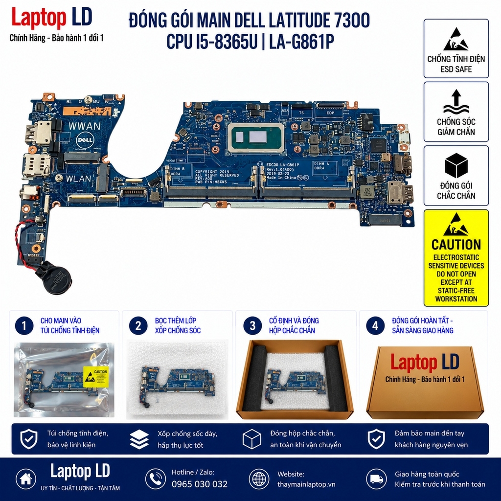 Main Dell Latitude 7300 | CPU i5-8365U | LA-G861P
