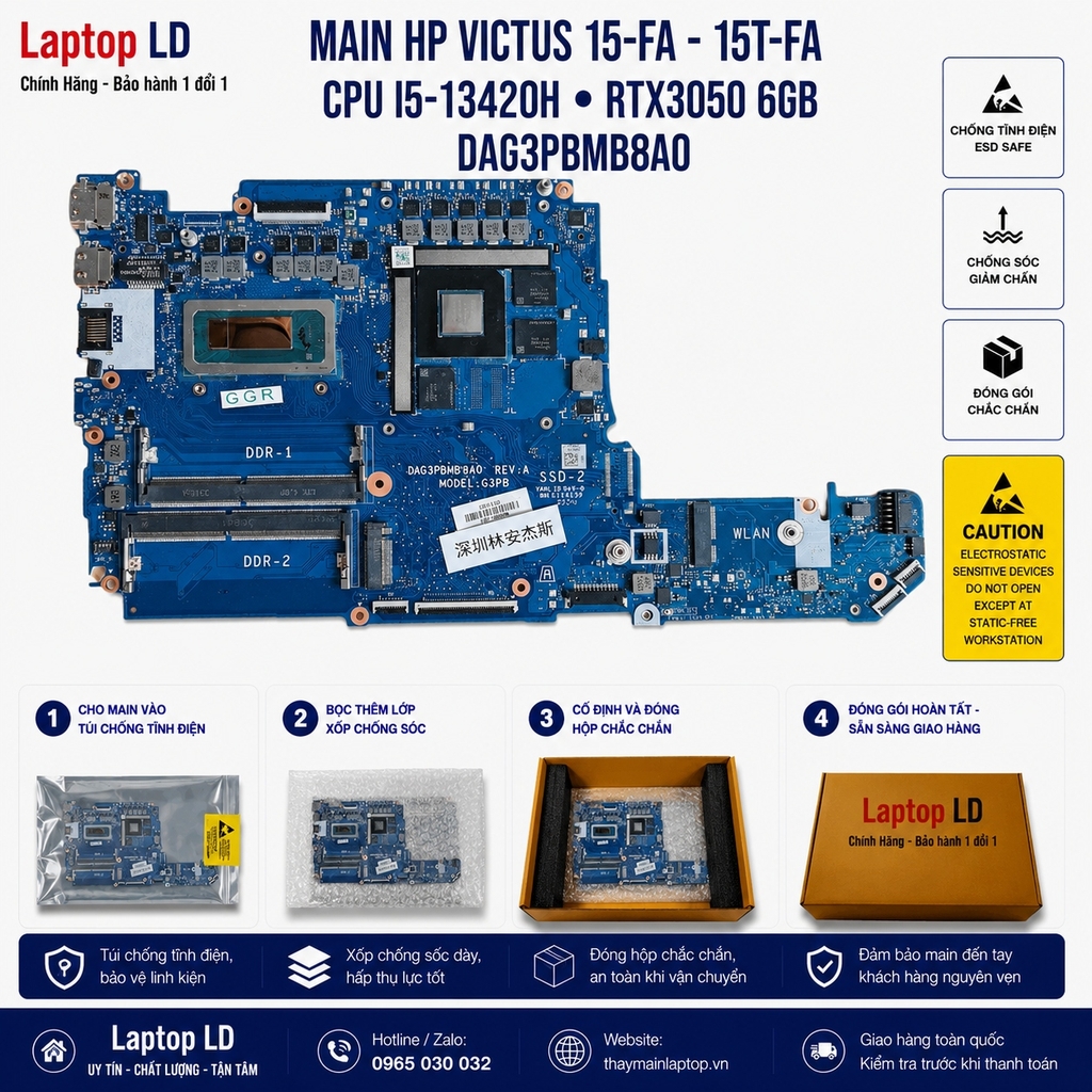 Main HP Victus 15-FA - 15T-FA | CPU I5-13420H | RTX3050 6GB | DAG3PBMB8A0