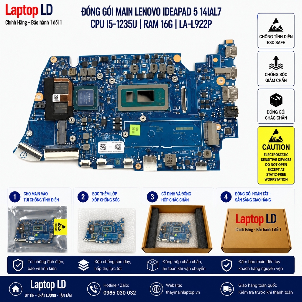 Main Lenovo IdeaPad 5 14IAL7 | CPU i5-1235U Ram 16G | LA-L922P