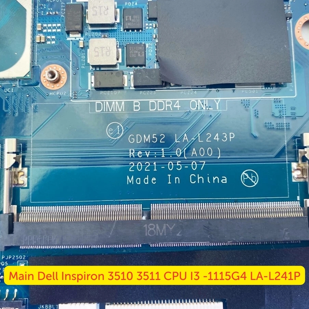 Main Dell Inspiron 3510 3511 CPU I3 -1115G4 LA-L241P