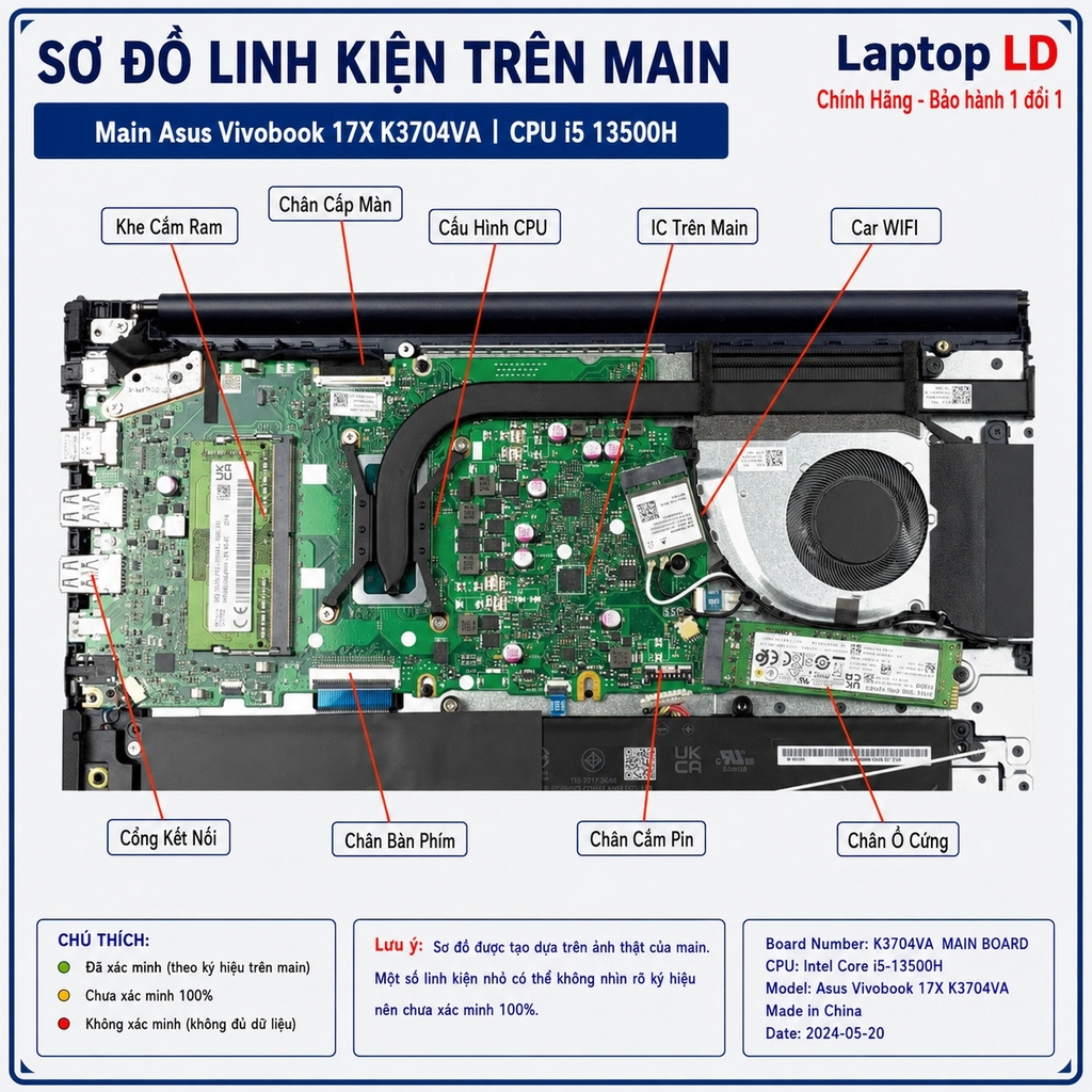 Main Asus Vivobook 17X K3704VA | CPU i5 13500H