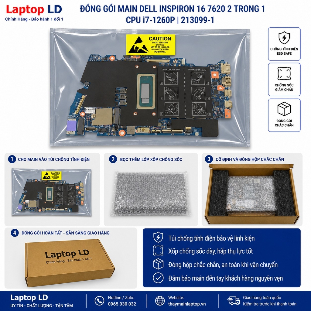 Main Dell Inspiron 16 7620 2 trong 1 | CPU i7-1260P | 213099-1