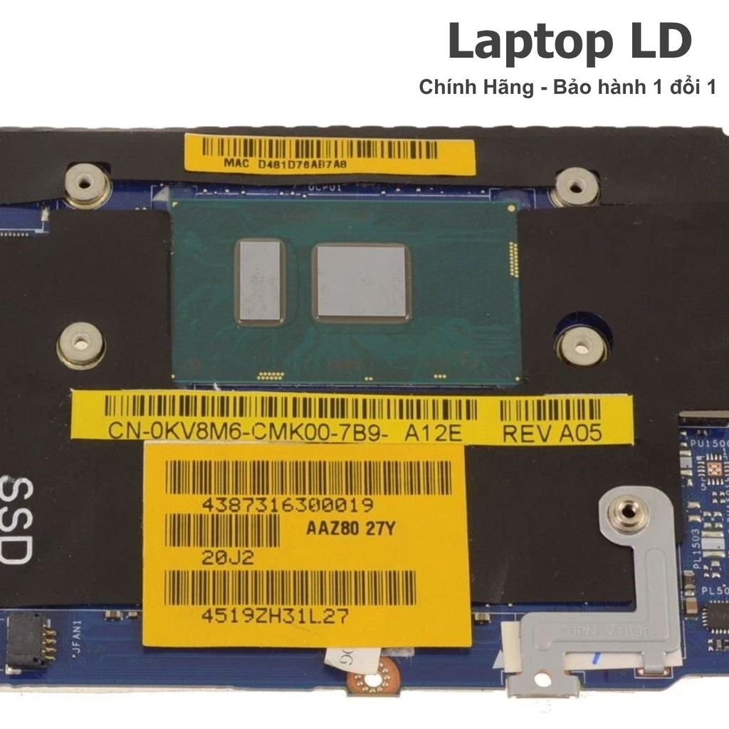 Main Dell XPS 13 9350 CPU i7-6500U Hàng Zin, BH 1 đổi 1