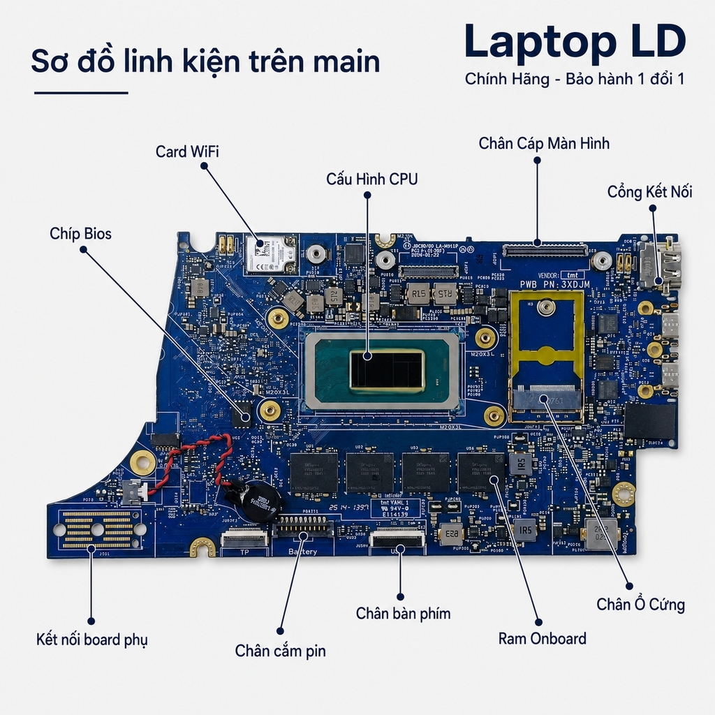 Main Dell Latitude 7450 | 7650 | CPU Ultra 5 135 | LA-N411P