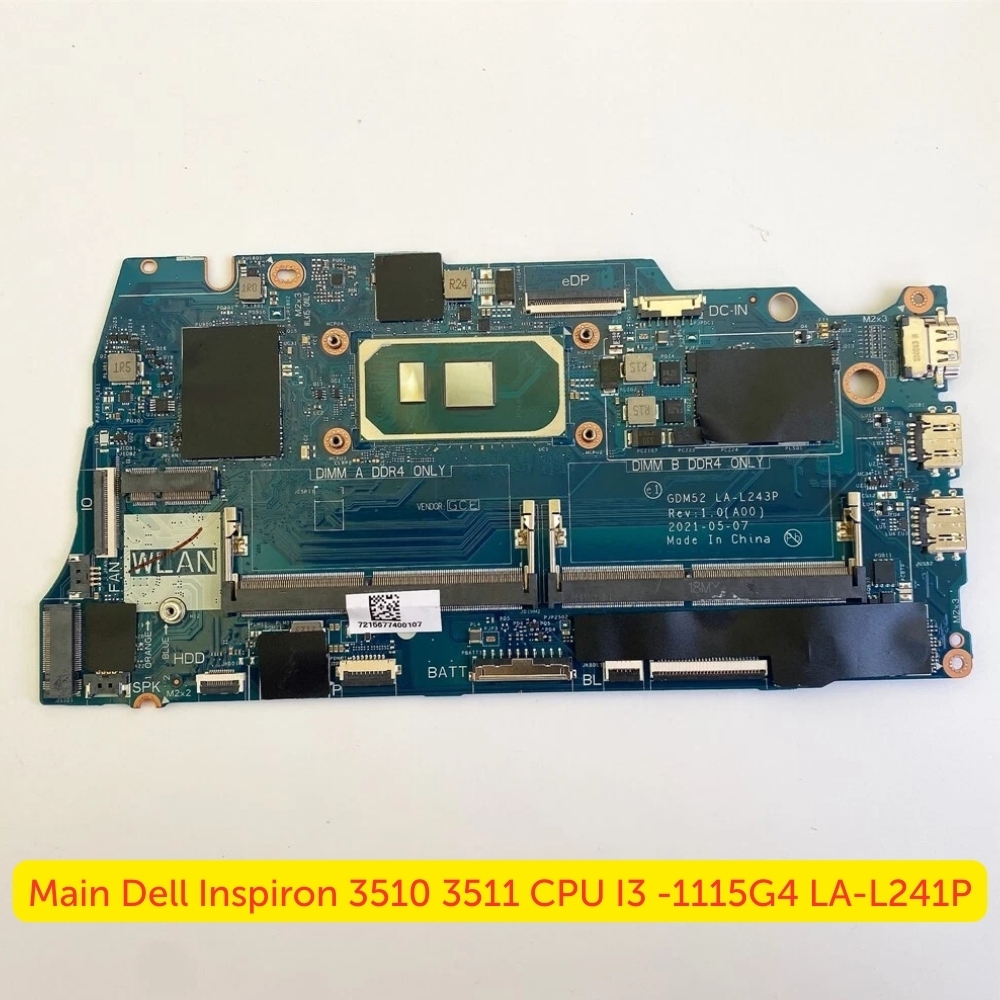 Main Dell Inspiron 3510 3511 CPU I3 -1115G4 LA-L241P