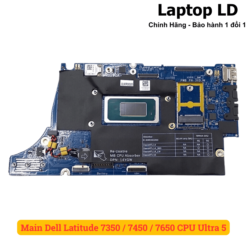 Main Dell Latitude 7450 | 7650 | CPU Ultra 5 135 | LA-N411P