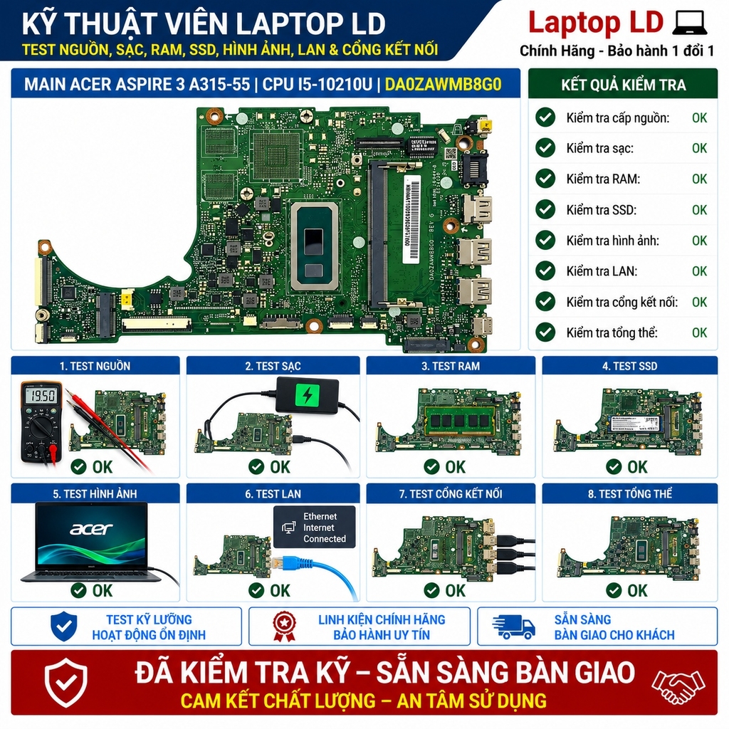 Main Acer Aspire 3 A315-55 | CPU I5-10210U | DA0ZAWMB8G0