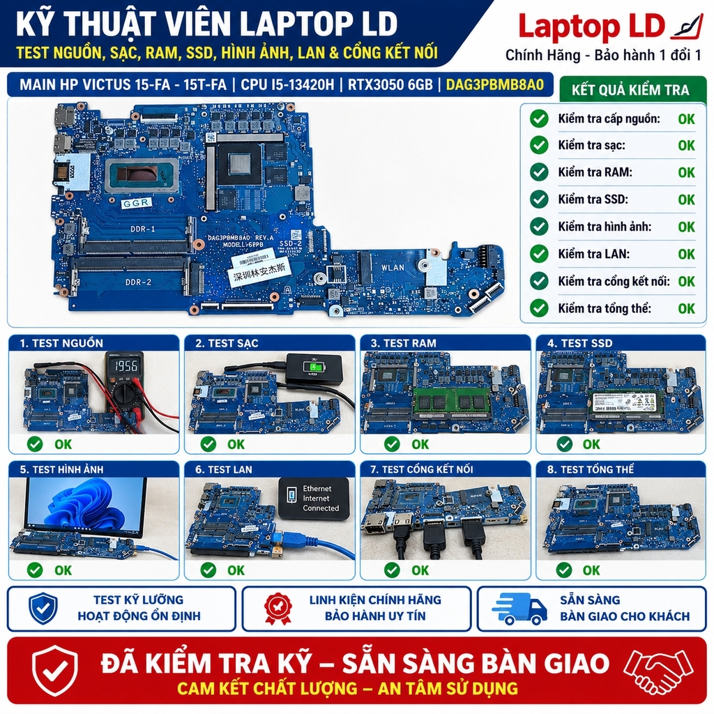 Main HP Victus 15-FA - 15T-FA | CPU I5-13420H | RTX3050 6GB | DAG3PBMB8A0