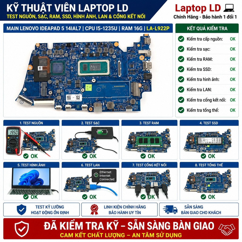 Main Lenovo IdeaPad 5 14IAL7 | CPU i5-1235U Ram 16G | LA-L922P