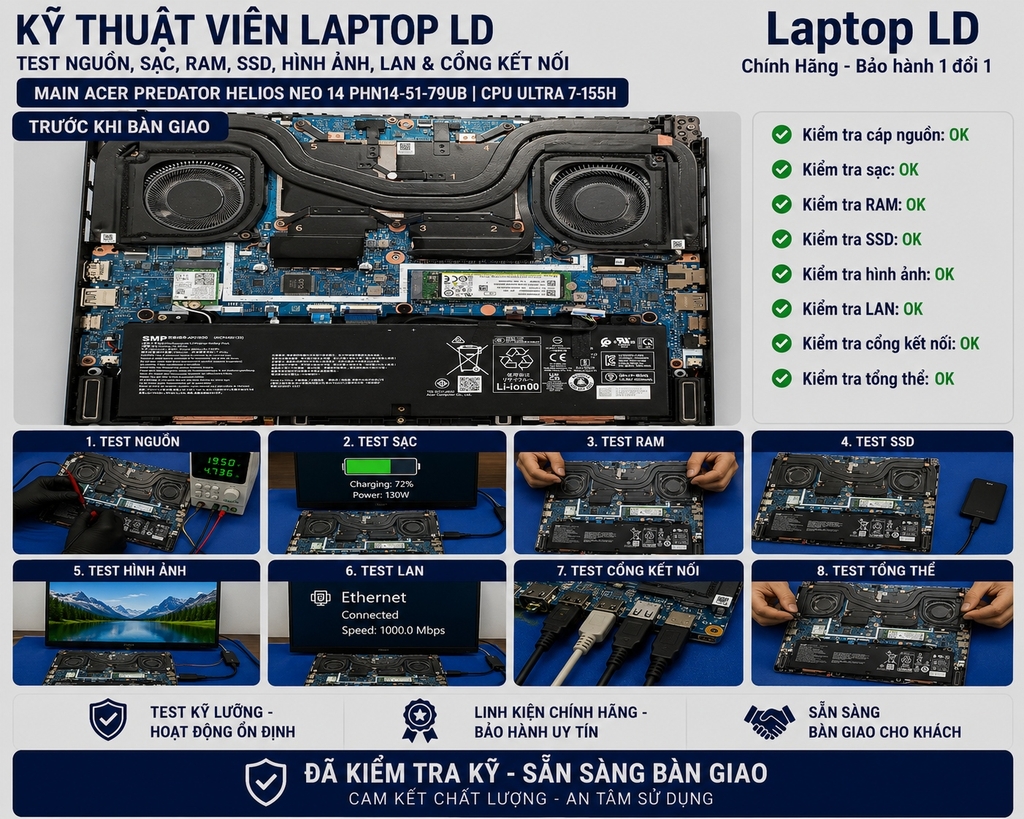 Main Acer Predator Helios Neo 14 PHN14-51-79UB | CPU Ultra 7-155H