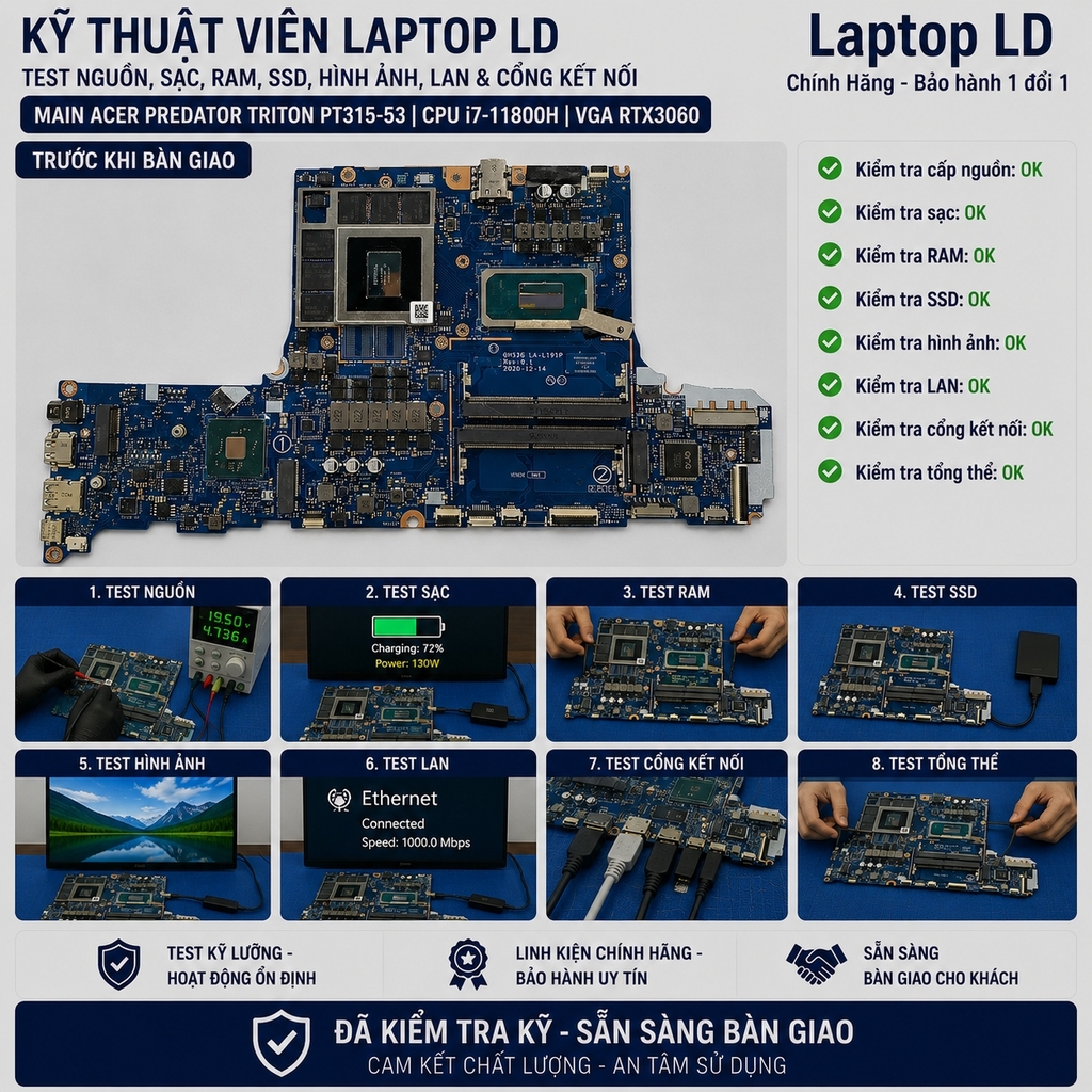 Main Acer Predator Triton PT315-53 | CPU i7-11800H VGA RTX3060