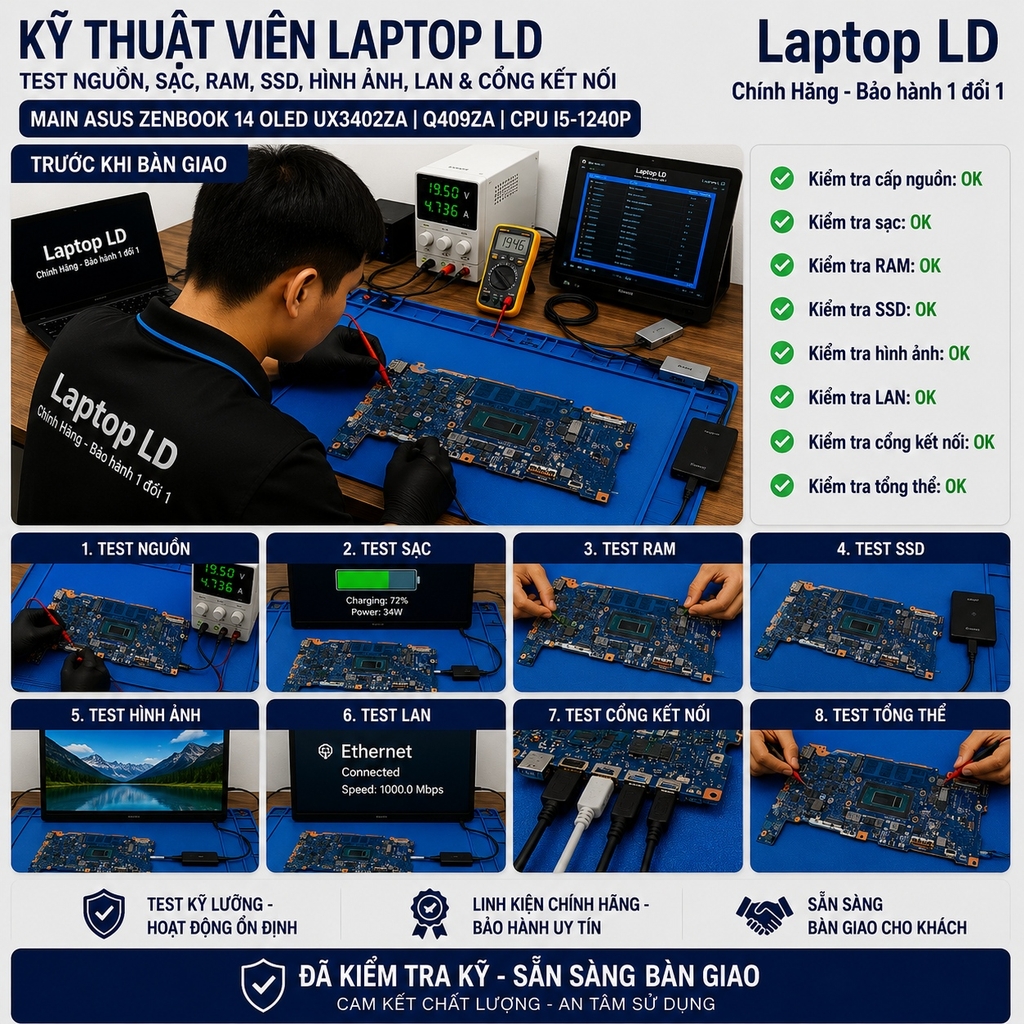 Main Asus Zenbook 14 Oled UX3402ZA | Q409ZA | CPU I5-1240P