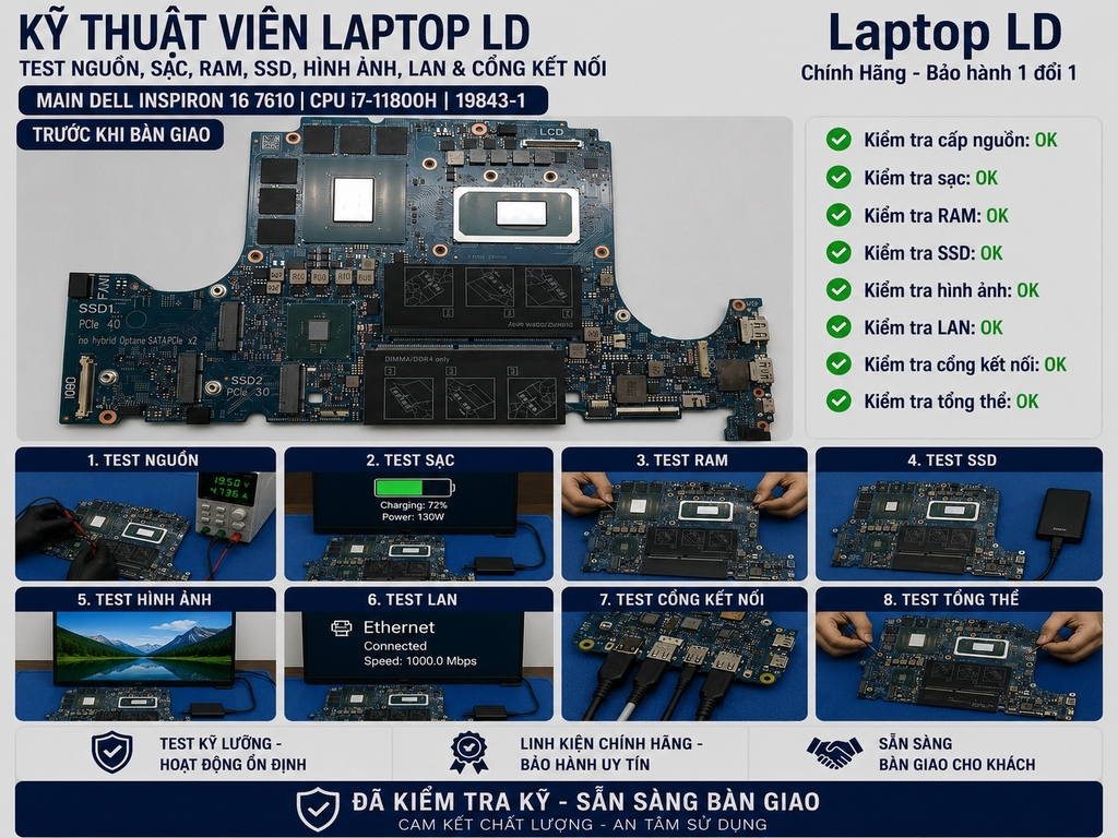 Main Dell Inspiron 16 7610 CPU i7-11800H | 19843-1
