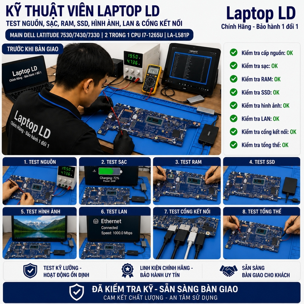 Main Dell Latitude 7530/7430/7330 | CPU I7-1265U | LA-L581P