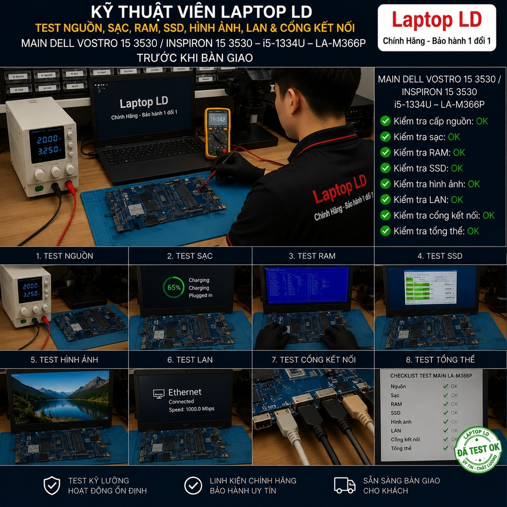 Main Dell Vostro 15 3530 / Inspiron 15 3530 | CPU i5-1334U | LA-M366P